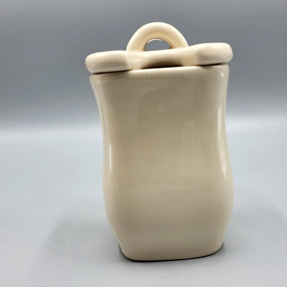 Longaberger Mayonnaise Jar Ceramic Condiment Pot Lid Cream Farmhouse Replacement